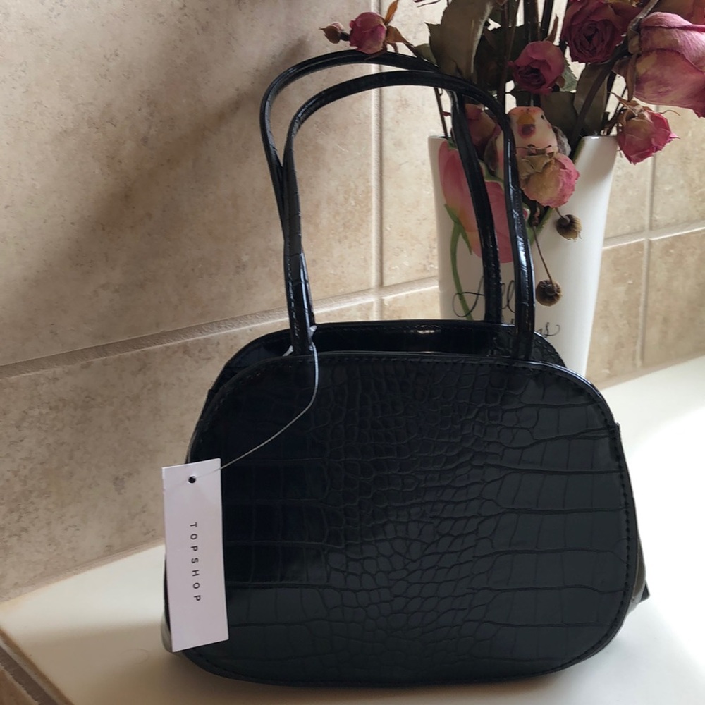 Shine Crocodile Embossed Mini Bag
